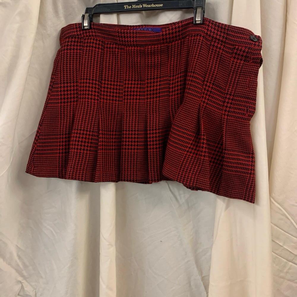 Cyrus Red and Black A-Line Skirt